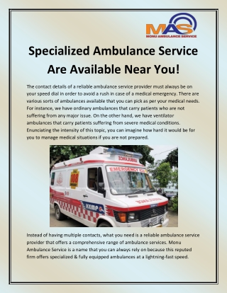 Best Ambulance Service in Lucknow