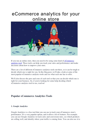 eCommerce analytics for your online store