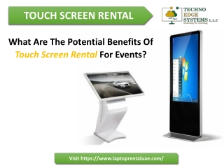 What Are The Potential Benefits Of Touch Screen Rental For Events?