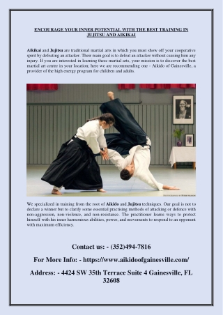 Best training in jujitsu and Aikikai