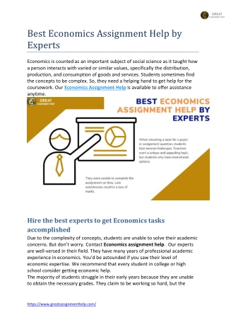 Best Economics Assignment Help by Experts