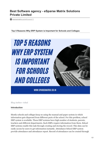 Top 5 Reasons Why ERP System is Important for Schools and Colleges