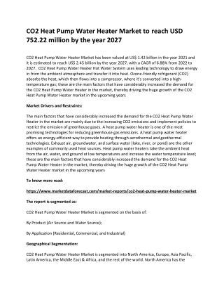CO2 Heat Pump Water Heater Market