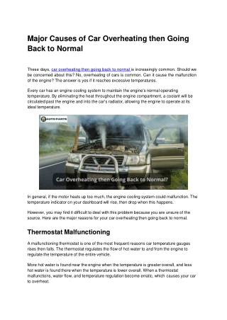 car overheating then going back to normal