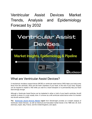 Ventricular Assist Devices Market Forecast and Market Trend Analysis