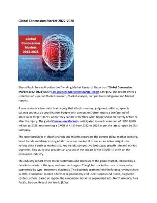Global Concussion Market 2022-2028