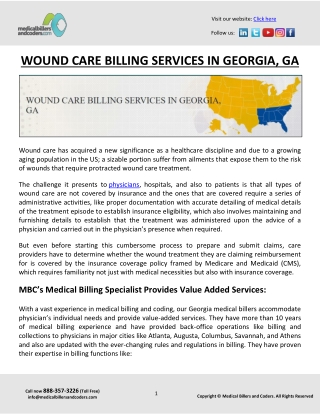 WOUND CARE BILLING SERVICES IN GEORGIA, GA