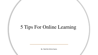 5 Tips For Online Learning