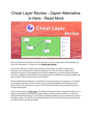 Cheat Layer Review - Don't Regret Later For Not Open - Know Kore