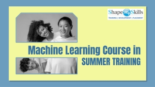 Best Machine Learning Course in Summer Training