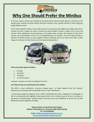 Why One Should Prefer the Minibus