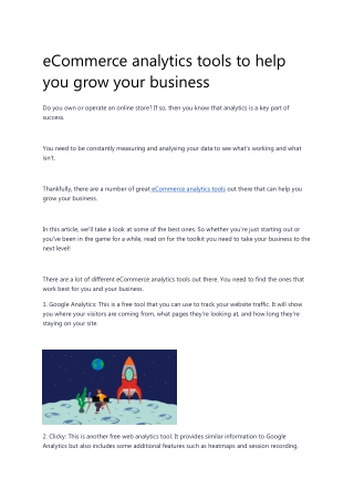 eCommerce analytics tools to help you grow your business