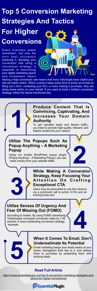 Top 5 Conversion Marketing Strategies And Tactics For Higher Conversions