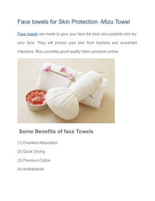 Face Towels for Skin Protection - Mizu Towel