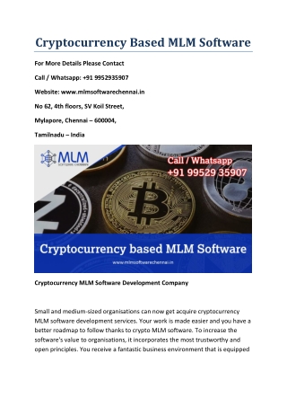 Cryptocurrency Based MLM Software