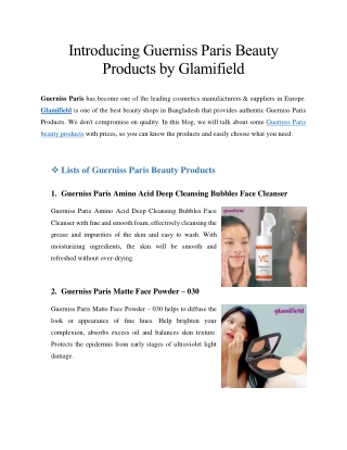Introducting Guerniss Paris Beauty Products by Glamifield