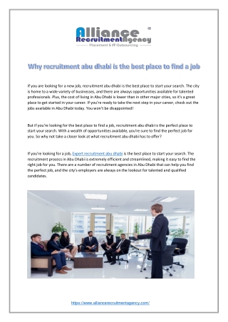 Recruitment Consultant Abu Dhabi | Near Me Recruitment Agency in Abu Dhabi