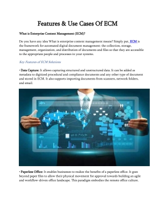 Features & Use Cases Of ECM