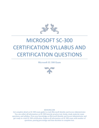 [UPDATED] Microsoft SC-300 Certification Syllabus and Certification Questions