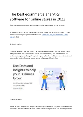 The best ecommerce analytics software for online stores in 2022