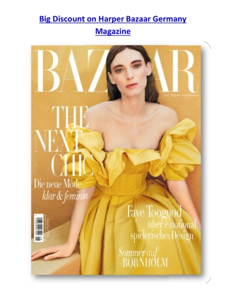 Big Discount on Harper Bazaar Germany Magazine