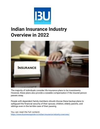 Indian Insurance Industry Overview in 2022