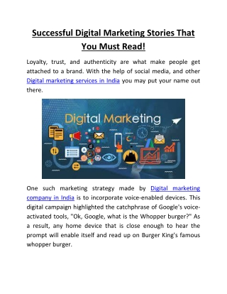 Successful Digital Marketing Stories That You Must Read