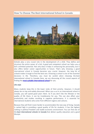 How To Choose The Best International School in Canada