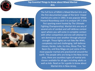 Top Essential Things to Know about Mixed Martial Arts