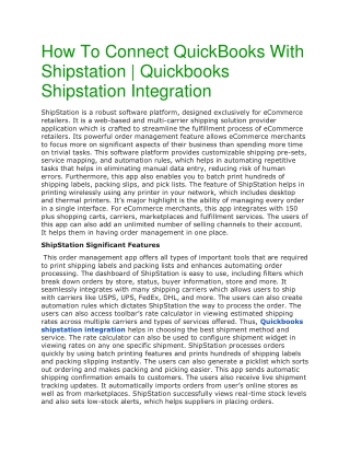 How To Connect QuickBooks With Shipstation