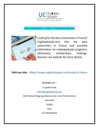 Best Universities in France  Ucglobalstudycom