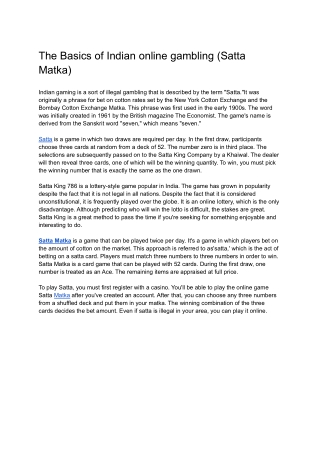 Satta Matka Cool - The Top Matka Result Site Of Satta Matka