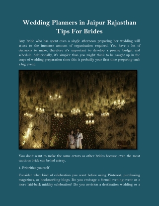 Wedding Planners In Jaipur Rajasthan Tips For Brides