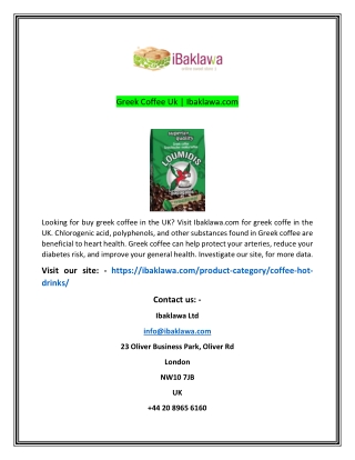 Greek Coffee Uk  Ibaklawacom
