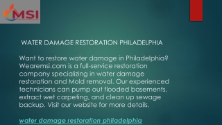 Water Damage Restoration Philadelphia  Wearemsi.com