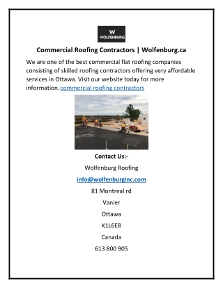 Commercial Roofing Contractors Wolfenburg.ca1