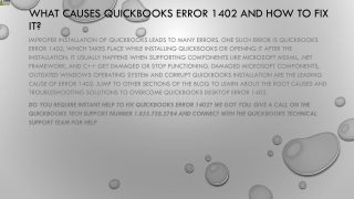 Easy method to instanty remove QuickBooks Error 1402