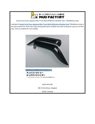 Suzuki Carry Every Japanese Mini Truck Wind Deflectors Window Visor | Mudfactory