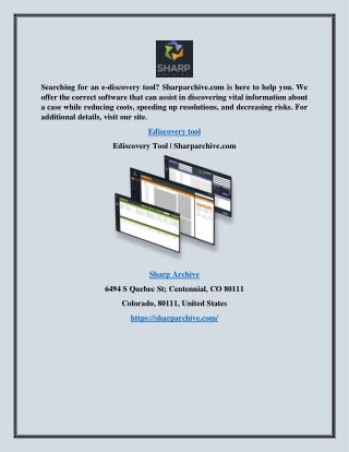 Ediscovery Tool | Sharparchive.com