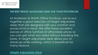 The Best Height Adjustable Desk for Your Efficiencies  Awofficefurniture.com