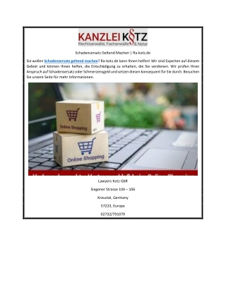 Schadensersatz Geltend Machen | Ra-kotz.de