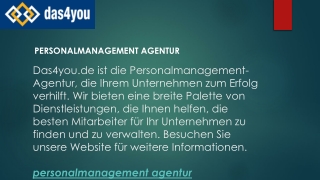 Personalmanagement Agentur  Das4you.de