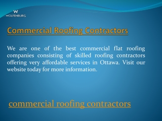 Commercial Roofing Contractors  Wolfenburg.ca