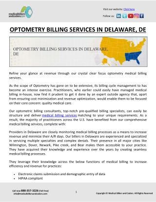 OPTOMETRY BILLING SERVICES IN DELAWARE, DE