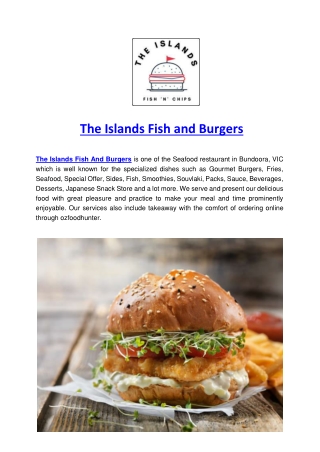 5% off - The Islands Fish And Burgers Bundoora Menu, VIC