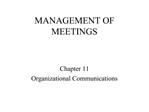 MANAGEMENT OF MEETINGS
