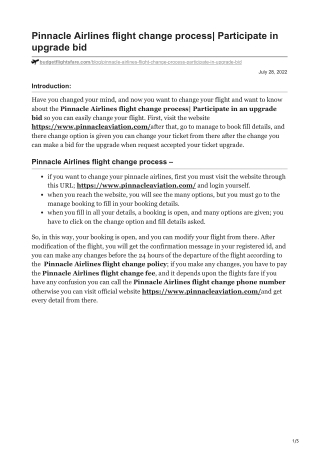 Pinnacle Airlines flight change process Participate in upgrade bid