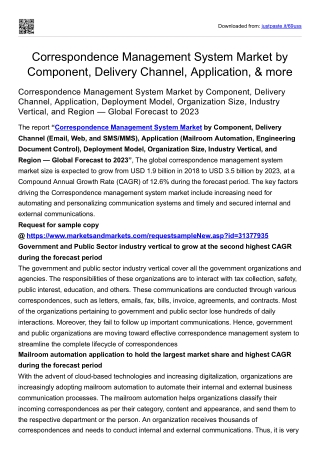Correspondence Management System Market by Component, Delivery Channel, and more