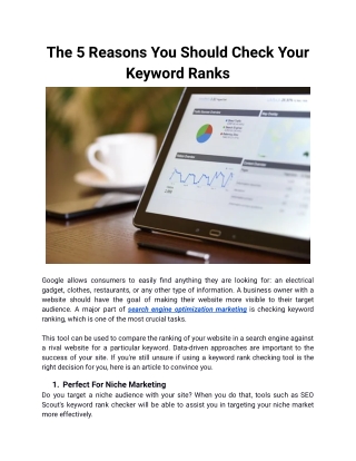 The 5 Reasons You Should Check Your Keyword Ranks