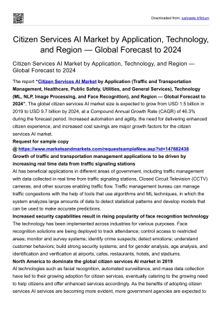 Citizen Services AI Market by Application, Technology, and Region — Global
